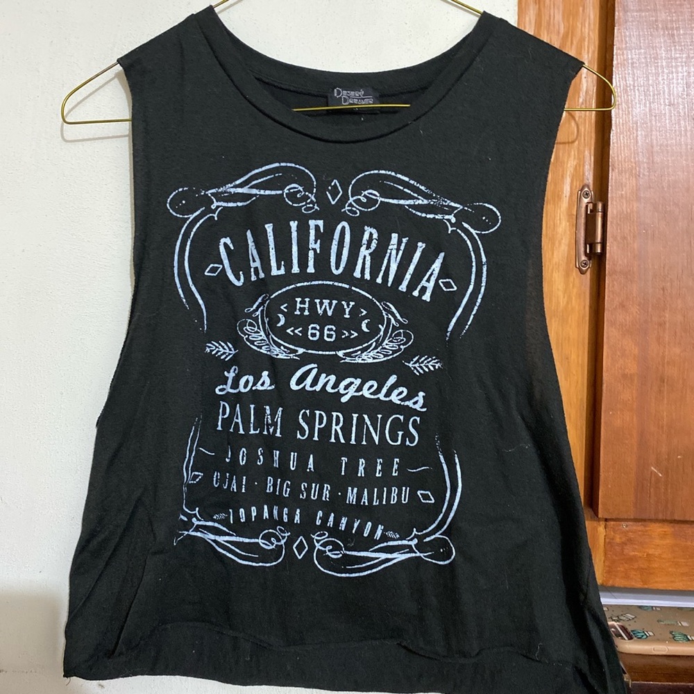 California cropped muscle tank